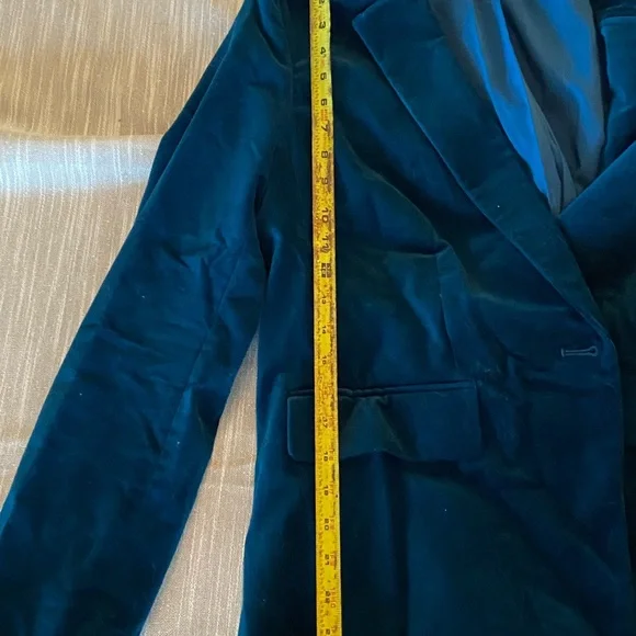 LOFT Teal Velvet Blazer Size 14 NWOT - Picture 3 of 8